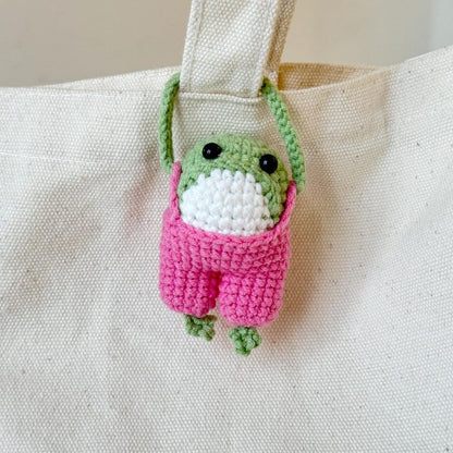 Handmade Crochet Frog Plushie With Overalls, Amigurumi Frog, Frog Plush Toy, Froggy Stuffed Animal, Frog Cute Gifts