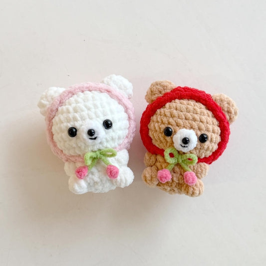 Handmade Crochet Bear Keychain, Cute Amigurumi Bear Bag Charm, Kawaii Teddy Keyring, Cute Backpack Charm, Gift for Her
