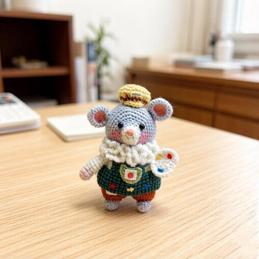 Artisan woven rodent sculpted pieces, juvenile mementos, imaginative ornamental accents, purse hanging trinkets, Yuletide home adornments