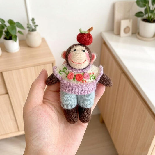 Artisan knit primate sculpted pieces imaginative juvenile tokens motif gathering adornments premium hobbyist souvenirs Yuletide home accents