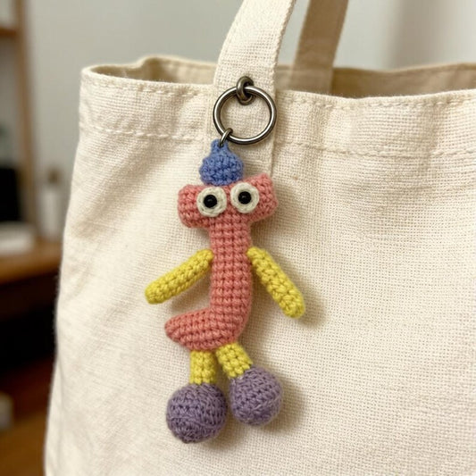 Artisan woven uppercase J hanging ornament, tote bag adornment, imaginative paired hanging trinkets, birthday memento, Yuletide display trim