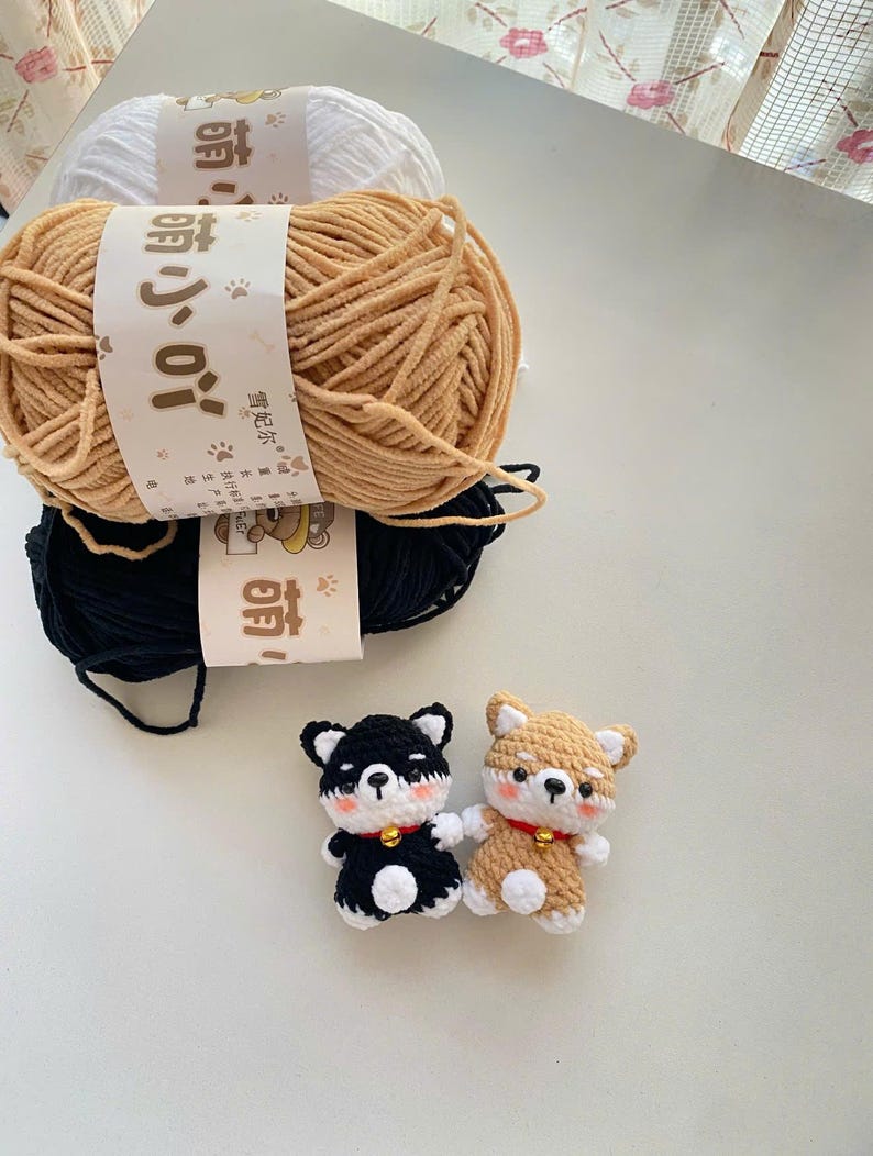 Cute Crochet Shiba Inu Keychain, Amigurumi Dog Charm, Kawaii Puppy Keyring, Handmade Puppy Bag Charm, Cute Gift, Crochet Dog, Cute Puppy