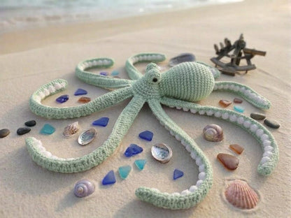 Crochet Octopus Plush, Amigurumi Octopus Toy, Handmade Sea Animal Decor, Ocean Gift, Soft Plush Octopus, Ocean Lover, Crochet Ocean Animal