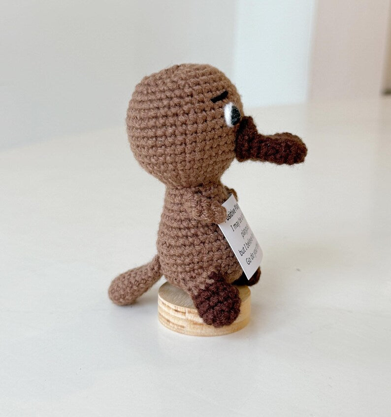 Crochet Platypus Positive With Desk Decorations, Supportive Platypus Plush, Birthday Gift, Gifts For Children, Interesting Gifts