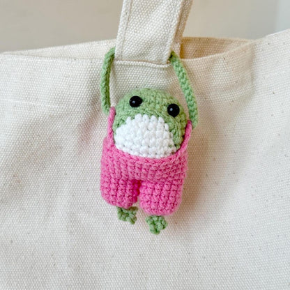 Handmade Crochet Frog Plushie With Overalls, Amigurumi Frog, Frog Plush Toy, Froggy Stuffed Animal, Frog Cute Gifts