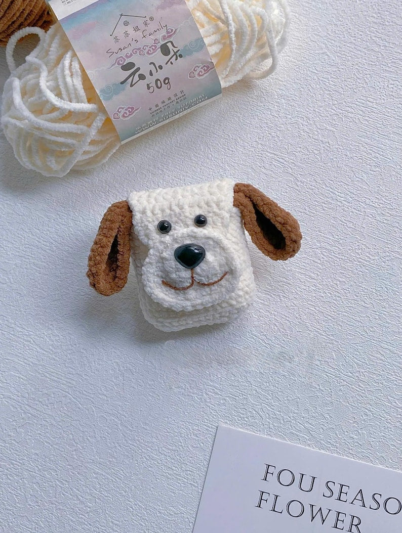 Cute Crochet Cat AirPods Case, Kitty Airpod Cover, Amigurumi Cat Keychain, Kawaii Cat Bag Charm, Handmade Earbuds Case