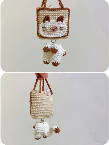 Cute Crochet Dog AirPods Case, Puppy Airpod Cover, Amigurumi Dog Keychain, Kawaii Dog Bag Charm, Handmade Earbuds Case