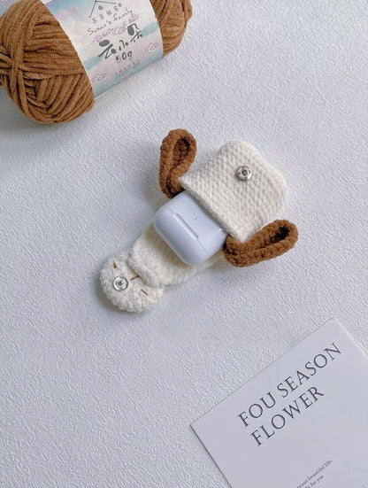 Cute Crochet Cat AirPods Case, Kitty Airpod Cover, Amigurumi Cat Keychain, Kawaii Cat Bag Charm, Handmade Earbuds Case
