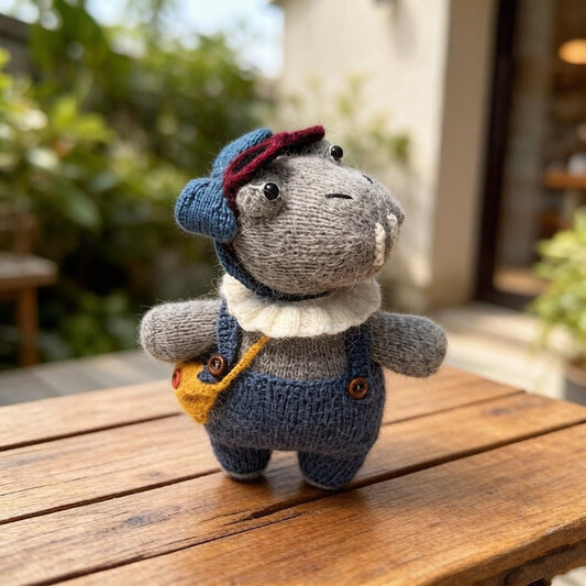 Artisan woven hippo sculpted pieces tabletop ornamental accents juvenile mementos imaginative hobbyist statues Yuletide desk embellishments
