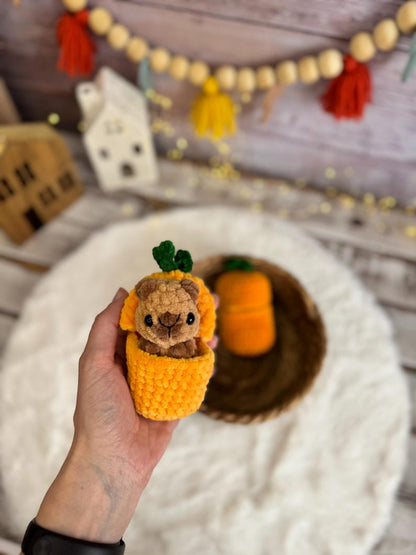 Surprise Animal Keepsake in Fruit Pod, Hidden Animal Decor, Mini Crochet Keepsake, Collectible Animal Decor, Birthday Party Favor