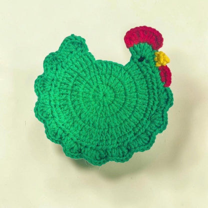 Add a cozy farmhouse charm to your home with these handmade crochet chicken coasters