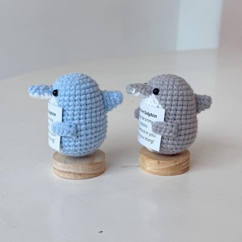 Handmade Positive Dolphin, Supportive Dolphin Crochet, Funny Best Friend Teacher, Coworker, Gifts For Her, Sea Animal Supportive Gifts