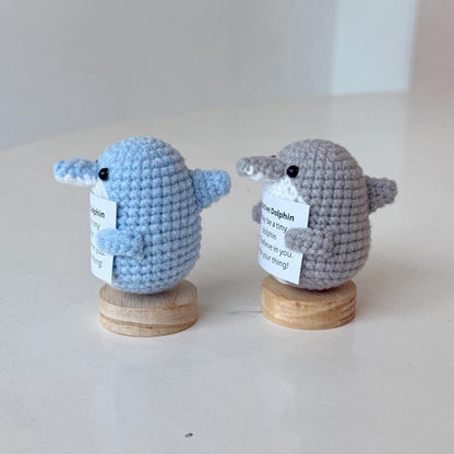Handmade Positive Dolphin, Supportive Dolphin Crochet, Funny Best Friend Teacher, Coworker, Gifts For Her, Sea Animal Supportive Gifts