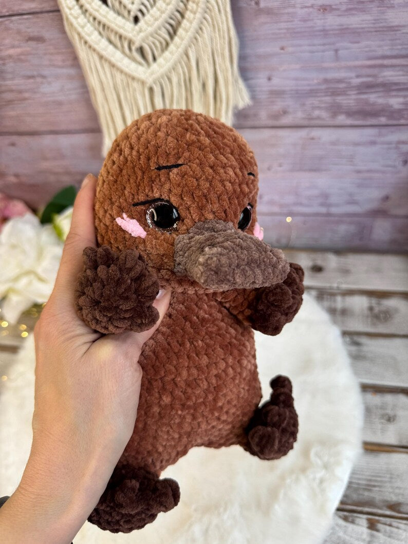 Crochet Platypus Plush, Australian Animal Decor, Amigurumi Platypus