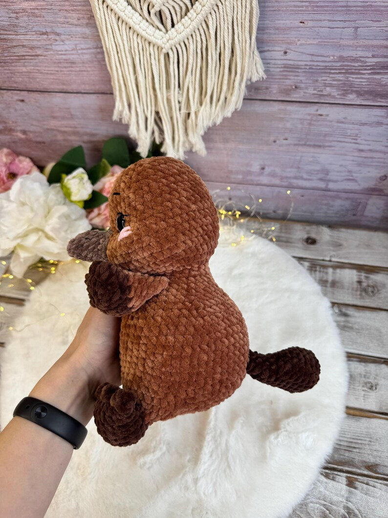 Crochet Platypus Plush, Australian Animal Decor, Amigurumi Platypus