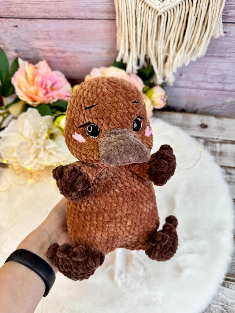 Crochet Platypus Plush, Australian Animal Decor, Amigurumi Platypus