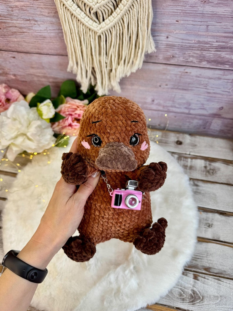 Crochet Platypus Plush, Australian Animal Decor, Amigurumi Platypus