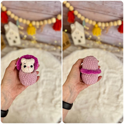 Surprise Animal Keepsake in Fruit Pod, Hidden Animal Decor, Mini Crochet Keepsake, Collectible Animal Decor, Birthday Party Favor
