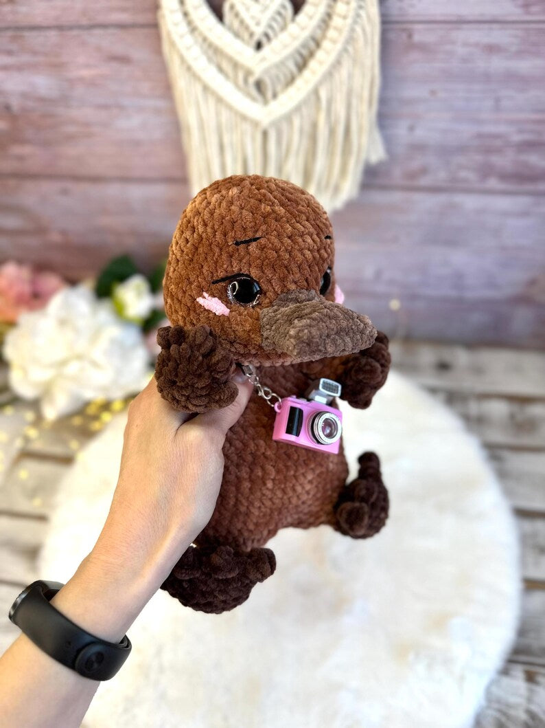 Crochet Platypus Plush, Australian Animal Decor, Amigurumi Platypus