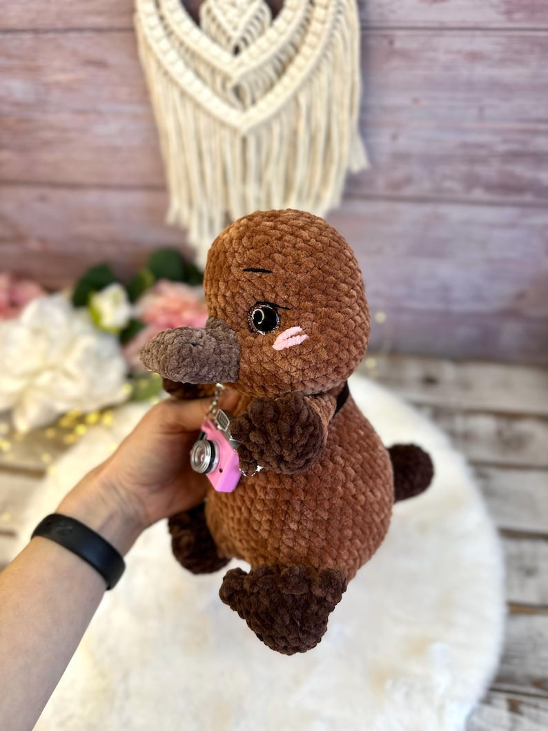 Crochet Platypus Plush, Australian Animal Decor, Amigurumi Platypus