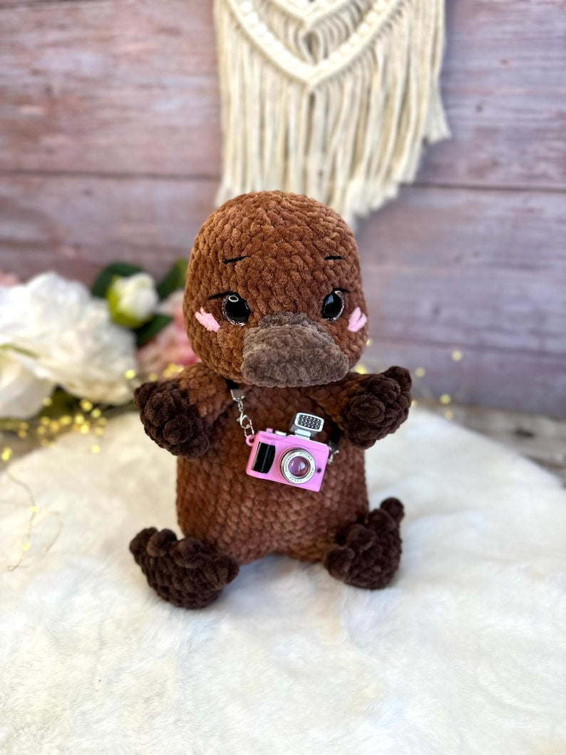 Crochet Platypus Plush, Australian Animal Decor, Amigurumi Platypus