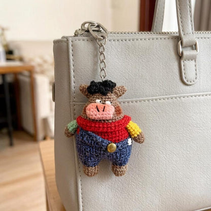 Hand Knit Pig Figurines Interior Home Accents Backpack Charms Presents For Crochet Lovers Collectible Keepsakes Christmas Holiday Trinkets