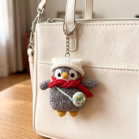 Artisan penguin figurines, imaginative souvenir pieces, purse dangling adornments, juvenile celebratory memento, Yuletide seasonal ornament