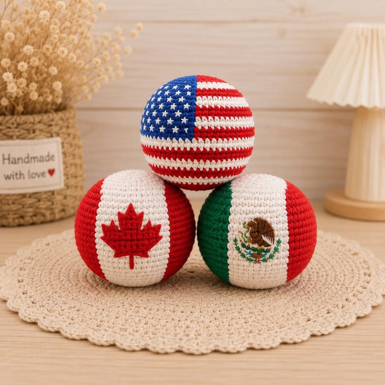 Handmade Crochet Country Flag Ball | Mini Soccer Hacky Sack | Cute World Cup Gift | Hand Knit Desk Decor | Travel Souvenir Crochet Ball