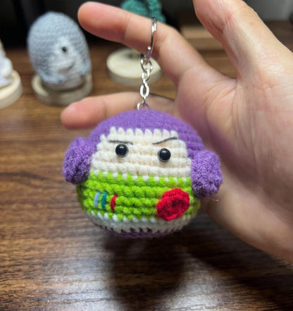 Space Ranger & Cowboy Crochet Car Hanging | Cartoon Amigurumi Charm | Rearview Mirror Charm, Toy Movie Inspired Gift