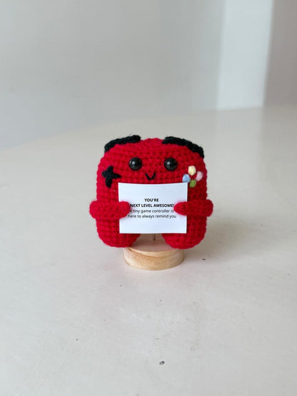 Positive Crochet Game Controller, Amigurumi Controller, Funny Gaming Encouragement Gift, Gamer Desk Decor, Gamer Gift, Father's Day Gift