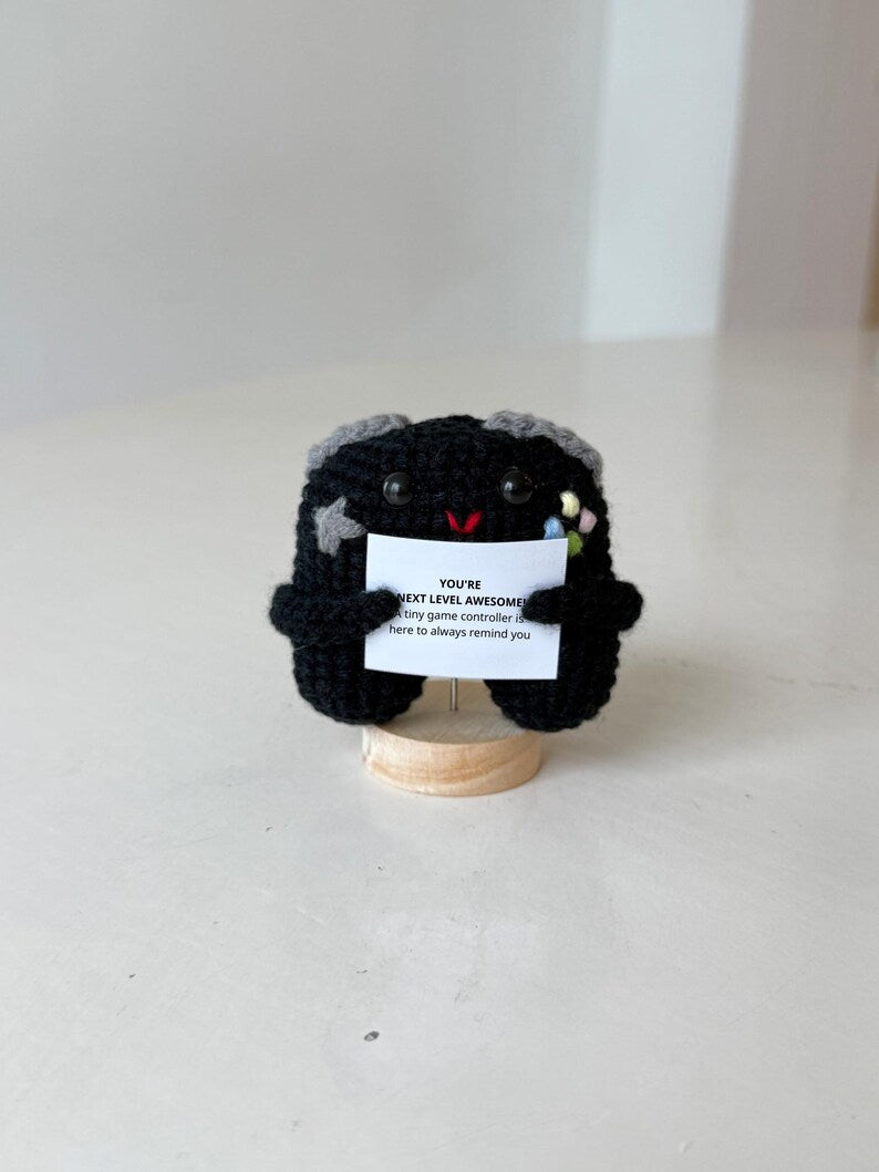 Positive Crochet Game Controller, Amigurumi Controller, Funny Gaming Encouragement Gift, Gamer Desk Decor, Gamer Gift, Father's Day Gift