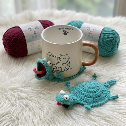 Handmade Animal Coaster, Funny Crochet Coaster, Cute Mug Rug - Unique Gift, Desk Decor, Gift for Her, Housewarming Gift