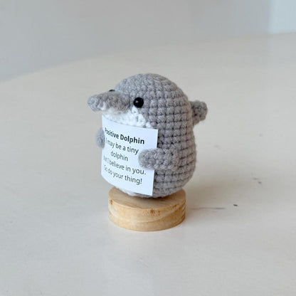 Handmade Positive Dolphin, Supportive Dolphin Crochet, Funny Best Friend Teacher, Coworker, Gifts For Her, Sea Animal Supportive Gifts
