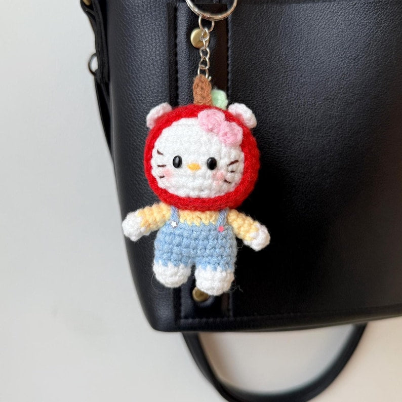 Crochet Baby Cat Keychain, Amigurumi Kitten, Crochet Cat Plush Toy Keychain, Kitty Stuffed Animal, Cat Cute Gifts