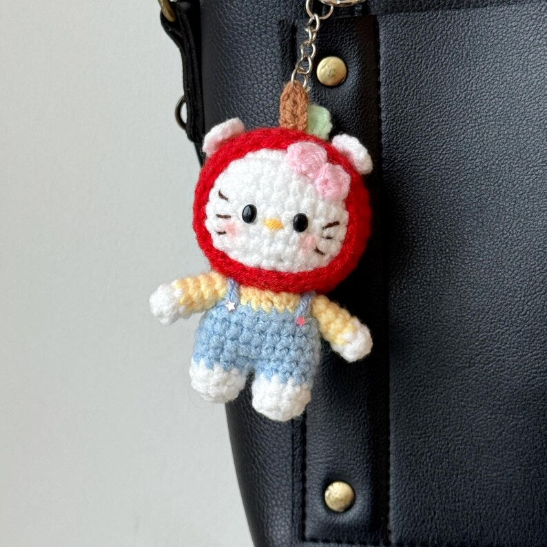 Crochet Baby Cat Keychain, Amigurumi Kitten, Crochet Cat Plush Toy Keychain, Kitty Stuffed Animal, Cat Cute Gifts