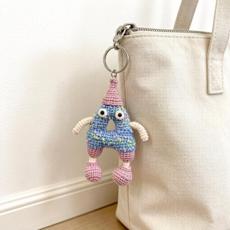 Handwrought Alphabet A Trinket, Rucksack Embellishment, Inventive Initial Adornment, Multihued Yarn Sculptures, Christmas Holiday Goods