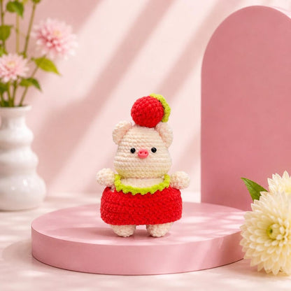 NEW - Crochet Pig Doll | Handmade Amigurumi Plush Toy | Cute Desk Decor Gift | Kawaii Crochet Animal for Girls