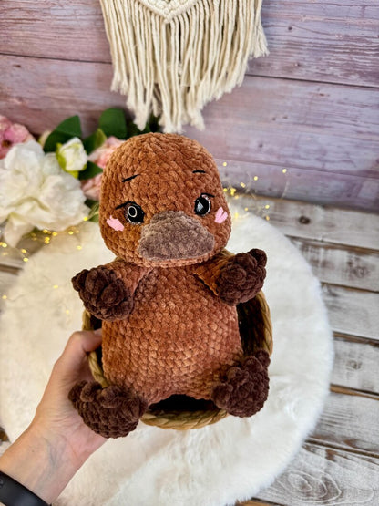 Crochet Platypus Plush, Australian Animal Decor, Amigurumi Platypus
