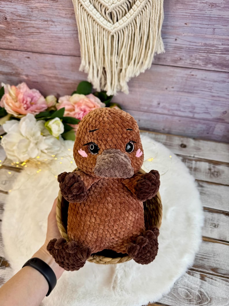 Crochet Platypus Plush, Australian Animal Decor, Amigurumi Platypus