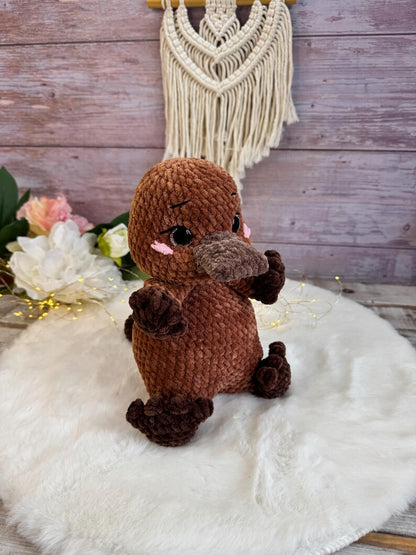 Crochet Platypus Plush, Australian Animal Decor, Amigurumi Platypus