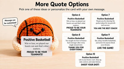 Handmade Positive Basketball, Emotional Support Basketball Crochet, Funny Basketball Player Coach Gift, Desk Decor