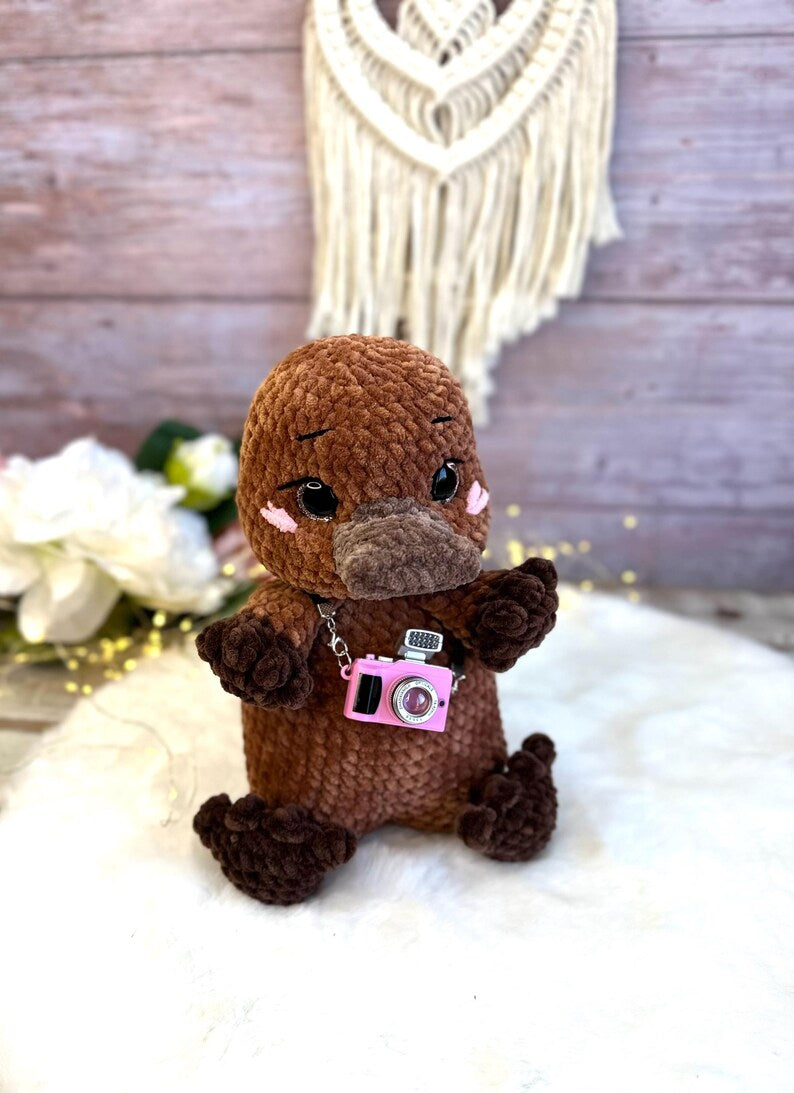 Crochet Platypus Plush, Australian Animal Decor, Amigurumi Platypus