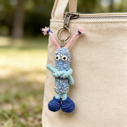 Handwrought Uppercase I Trinket, Whimsical Romantic Embellishment, Purse Adornment, Multicolored Yarn Sculptures, Christmas Holiday Goods
