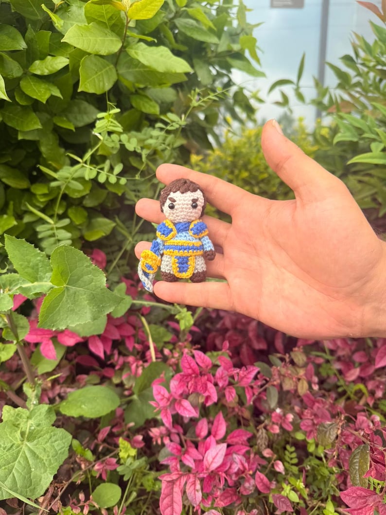 League of Legends Garen Amigurumi Plush • Handmade Crochet Chibi Doll, Gamer Gift