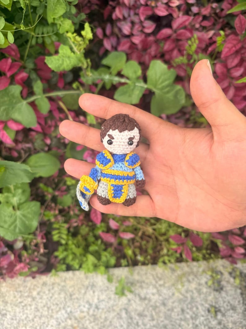 League of Legends Garen Amigurumi Plush • Handmade Crochet Chibi Doll, Gamer Gift