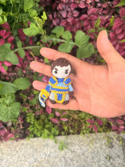 League of Legends Garen Amigurumi Plush • Handmade Crochet Chibi Doll, Gamer Gift