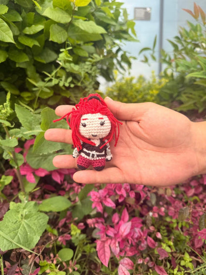 Mini Katarina Amigurumi Plush, League of Legends Crochet Doll, Chibi Figure (6-8 cm)