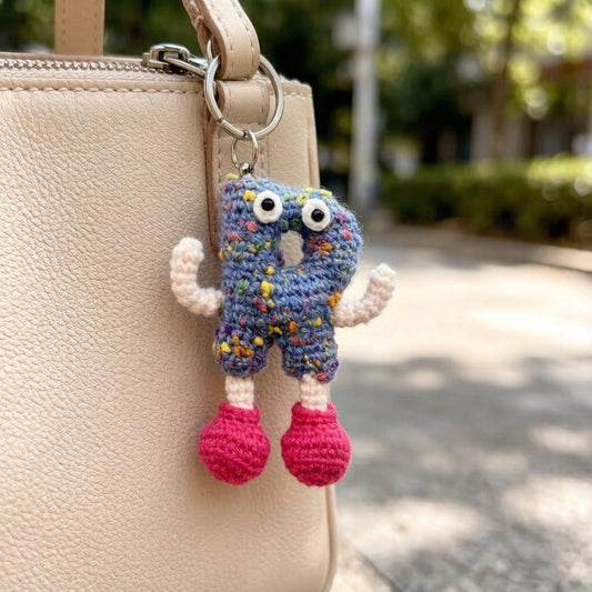 Handwrought Uppercase R Trinket, Purse Embellishment, Gathering Mementos, Multicolored Yarn Sculptures, Christmas Holiday Goods