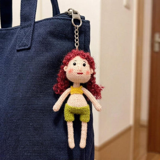 Hand Knit Girl Figurines Desktop Embellishments Sweetheart Tokens Gathering Mementos Maternal Holiday Surprises Christmas Festive Trinkets