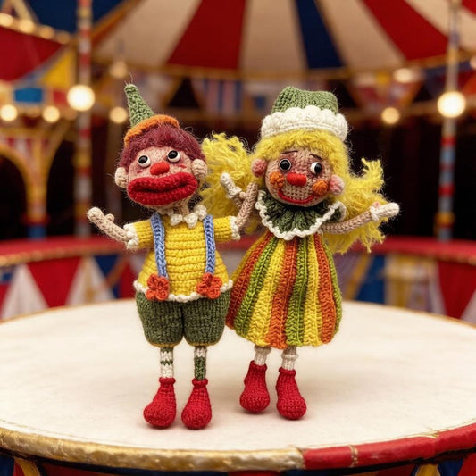Handcrafted Circus Clown Statues Artistic Desktop Embellishments Vintage Keepsakes Romantic Tokens Christmas Holiday Trinkets